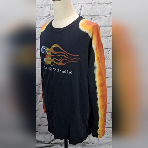 Harley-Davidson 90s Vintage T-Shirt Tee Made in USA Flames Graphic Relaxed XL - Picture 1 of 16